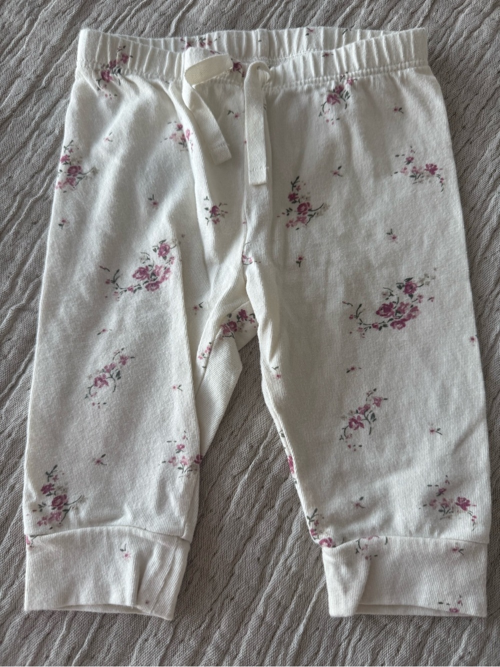 GAP Cream Joggers with Pink Floral Print